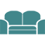 A simple teal horizontal bar centered on a white background.