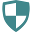 Solid teal shield icon, suggesting protection, security, or safety.
